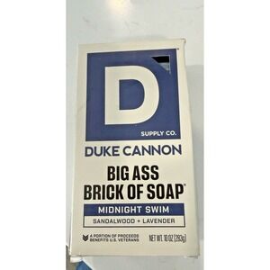 Duke Cannon Midnight Swim Brick Soap 10 oz Bar Made‎ in the USA New